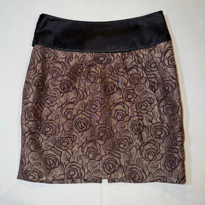 U/O Silence + Noise Rosette Jacquard Mini Skirt | Bow Waist Ballet Noir | XS